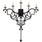 Meyda Lighting Fleur De Lys 36" 5-Light Distressed Costello Black Wall Sconce With Ivory Faux Candlelight