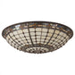 Meyda Lighting Fleur-de-Lite 22" Amber & Beige Shade Glass