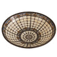 Meyda Lighting Fleur-de-Lite 22" Amber & Beige Shade Glass