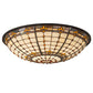 Meyda Lighting Fleur-de-Lite 22" Amber & Beige Shade Glass