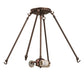 Meyda Lighting Fleur-de-Lite 24" 3-Light Mahogany Bronze Semi-flush Mount Light With Beige Shade Glass