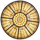 Meyda Lighting Fleur-de-Lite 24" 3-Light Mahogany Bronze Semi-flush Mount Light With Beige Shade Glass