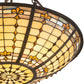 Meyda Lighting Fleur-de-Lite 24" 3-Light Mahogany Bronze Semi-flush Mount Light With Beige Shade Glass