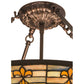 Meyda Lighting Fleur-de-Lite 24" 3-Light Mahogany Bronze Semi-flush Mount Light With Beige Shade Glass