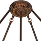 Meyda Lighting Fleur-de-Lite 24" 4-Light Mahogany Bronze Semi-flush Mount Light With Multi-Colored Shade Glass