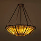 Meyda Lighting Fleur-de-Lite 24" 4-Light Mahogany Bronze Semi-flush Mount Light With Multi-Colored Shade Glass