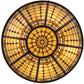 Meyda Lighting Fleur-de-Lite 24" 4-Light Mahogany Bronze Semi-flush Mount Light With Multi-Colored Shade Glass