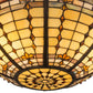 Meyda Lighting Fleur-de-Lite 24" 4-Light Mahogany Bronze Semi-flush Mount Light With Multi-Colored Shade Glass