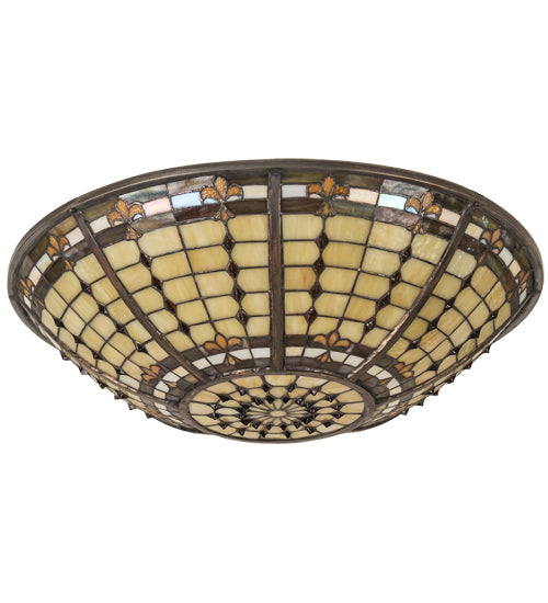 Meyda Lighting Fleur-de-Lite 24" Beige & Amber Shade Glass