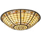 Meyda Lighting Fleur-de-Lite 24" Beige & Amber Shade Glass