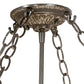 Meyda Lighting Fleur-de-Lite 26" 4-Light Timeless Bronze & Antique Copper Semi-flush Mount Light With Beige & Amber Shade Glass