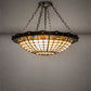 Meyda Lighting Fleur-de-Lite 26" 4-Light Timeless Bronze & Antique Copper Semi-flush Mount Light With Beige & Amber Shade Glass