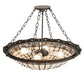 Meyda Lighting Fleur-de-Lite 26" 4-Light Timeless Bronze & Antique Copper Semi-flush Mount Light With Beige & Amber Shade Glass