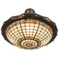 Meyda Lighting Fleur-de-Lite 26" 4-Light Timeless Bronze & Antique Copper Semi-flush Mount Light With Beige & Amber Shade Glass