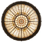 Meyda Lighting Fleur-de-Lite 26" 4-Light Timeless Bronze & Antique Copper Semi-flush Mount Light With Beige & Amber Shade Glass