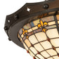 Meyda Lighting Fleur-de-Lite 26" 4-Light Timeless Bronze & Antique Copper Semi-flush Mount Light With Beige & Amber Shade Glass