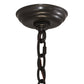 Meyda Lighting Fleur-de-Lite 26" 4-Light Timeless Bronze Inverted Pendant Light With Amber & Beige Shade Glass