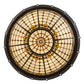 Meyda Lighting Fleur-de-Lite 26" 4-Light Timeless Bronze Inverted Pendant Light With Amber & Beige Shade Glass