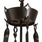 Meyda Lighting Fleur-de-Lite 26" 4-Light Timeless Bronze Inverted Pendant Light With Amber & Beige Shade Glass