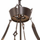 Meyda Lighting Fleur-de-Lite 28" 4-Light Timeless Bronze Inverted Pendant Light With Brown & Beige Shade Glass