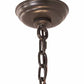 Meyda Lighting Fleur-de-Lite 28" 4-Light Timeless Bronze Inverted Pendant Light With Brown & Beige Shade Glass