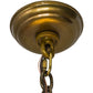 Meyda Lighting Fleur-de-Lite 28" 4-Light Transparent Brass Inverted Pendant Light With Multi-Colored Shade Glass