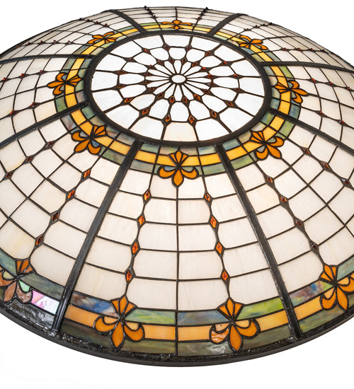 Meyda Lighting Fleur-de-Lite 36" Multi-Colored Stained Shade Glass
