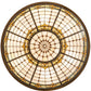 Meyda Lighting Fleur-de-Lite 38" 6-Light Antique Copper & Gold Metallic Semi-flush Mount Ceiling Light With Multi-Colored Shade Glass