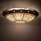 Meyda Lighting Fleur-de-Lite 42" 8-Light Mahogany Bronze Flush Mount Light With Beige & Brown Shade Glass