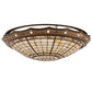 Meyda Lighting Fleur-de-Lite 42" 8-Light Mahogany Bronze Flush Mount Light With Beige & Brown Shade Glass