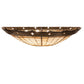 Meyda Lighting Fleur-de-Lite 42" 8-Light Mahogany Bronze Flush Mount Light With Beige & Brown Shade Glass