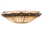 Meyda Lighting Fleur-de-Lite 42" 8-Light Mahogany Bronze Flush Mount Light With Beige & Brown Shade Glass