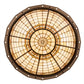 Meyda Lighting Fleur-de-Lite 42" 8-Light Mahogany Bronze Flush Mount Light With Beige & Brown Shade Glass