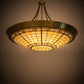 Meyda Lighting Fleur-de-Lite 54" 10-Light Transparent Brass Inverted Pendant Light With Multi-Colored Shade Glass