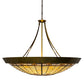 Meyda Lighting Fleur-de-Lite 54" 10-Light Transparent Brass Inverted Pendant Light With Multi-Colored Shade Glass