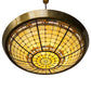 Meyda Lighting Fleur-de-Lite 54" 10-Light Transparent Brass Inverted Pendant Light With Multi-Colored Shade Glass