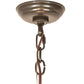 Meyda Lighting Fleur-de-Lite 57" 10-Light Antique Copper & Timeless Bronze Inverted Pendant Light With Multi-Colored Shade Glass