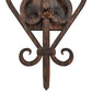 Meyda Lighting Fleur de Lys 15" 2-Light Cimarron Bronze Wall Sconce With Ivory Faux Candlelight