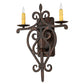 Meyda Lighting Fleur de Lys 15" 2-Light Cimarron Bronze Wall Sconce With Ivory Faux Candlelight