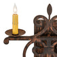 Meyda Lighting Fleur de Lys 15" 2-Light Cimarron Bronze Wall Sconce With Ivory Faux Candlelight