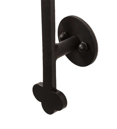 Meyda Lighting Fleur de Lys 36" 5-Light Old Wrought Iron Wall Sconce With Ivory Shade Glass