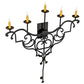 Meyda Lighting Fleur de Lys 36" 5-Light Old Wrought Iron Wall Sconce With Ivory Shade Glass