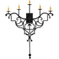 Meyda Lighting Fleur de Lys 36" 5-Light Old Wrought Iron Wall Sconce With Ivory Shade Glass