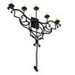 Meyda Lighting Fleur de Lys 36" 5-Light Old Wrought Iron Wall Sconce With Ivory Shade Glass
