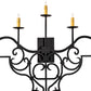 Meyda Lighting Fleur de Lys 36" 5-Light Old Wrought Iron Wall Sconce With Ivory Shade Glass