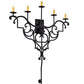 Meyda Lighting Fleur de Lys 36" 5-Light Old Wrought Iron Wall Sconce With Ivory Shade Glass