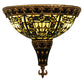Meyda Lighting Fleur-de-lis 13" 2-Light Wall Sconce With Multi-Colored Shade Glass