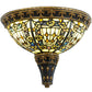 Meyda Lighting Fleur-de-lis 13" 2-Light Wall Sconce With Multi-Colored Shade Glass