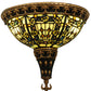 Meyda Lighting Fleur-de-lis 13" 2-Light Wall Sconce With Multi-Colored Shade Glass