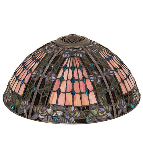 Meyda Lighting Fleur-de-lis 16" Multi-Colored Shade Glass